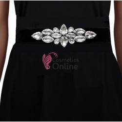 Centura din elastic Negru cu Crystale Luxury BLT016 - HandMade